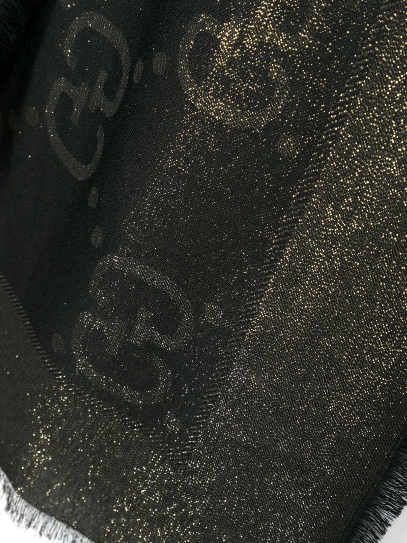Black Gg Logo Jacquard Scarf