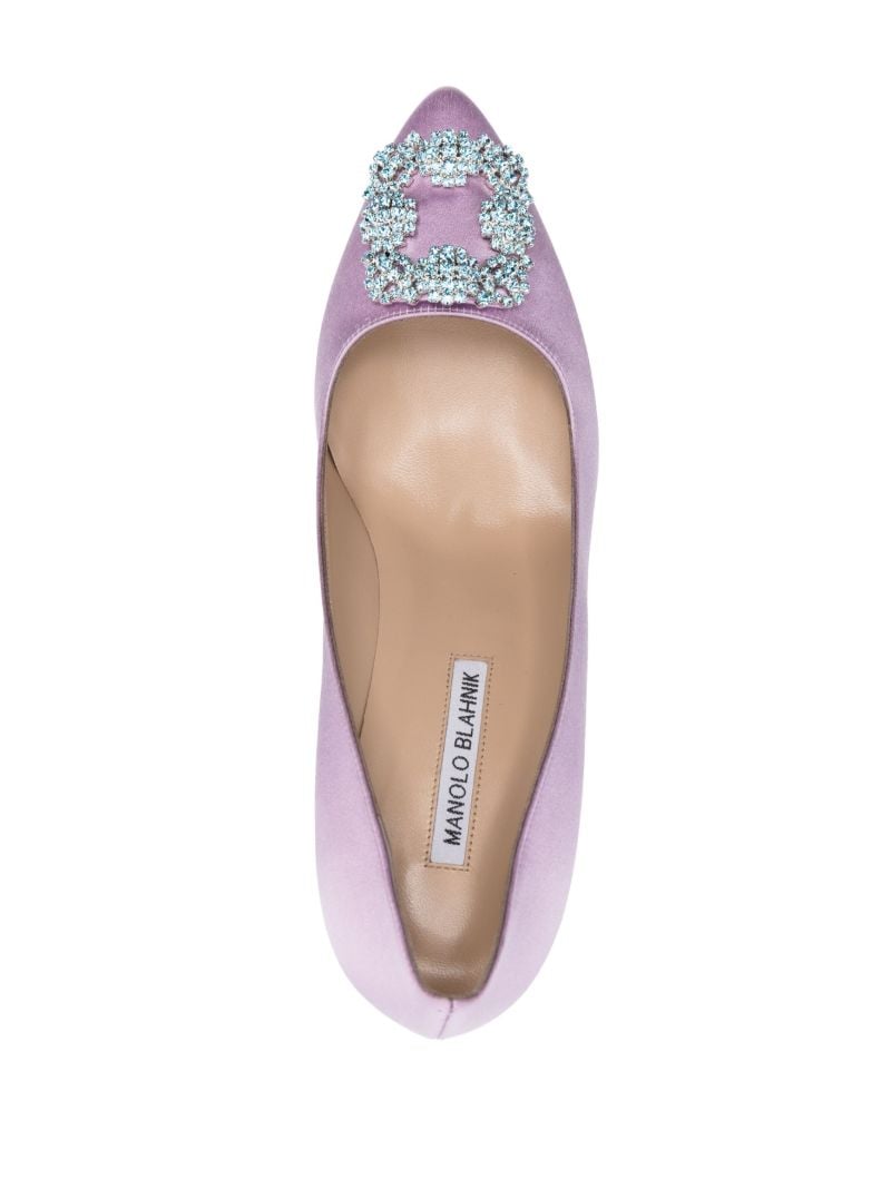 Purple Hangisi 70 Crystal Satin Pumps