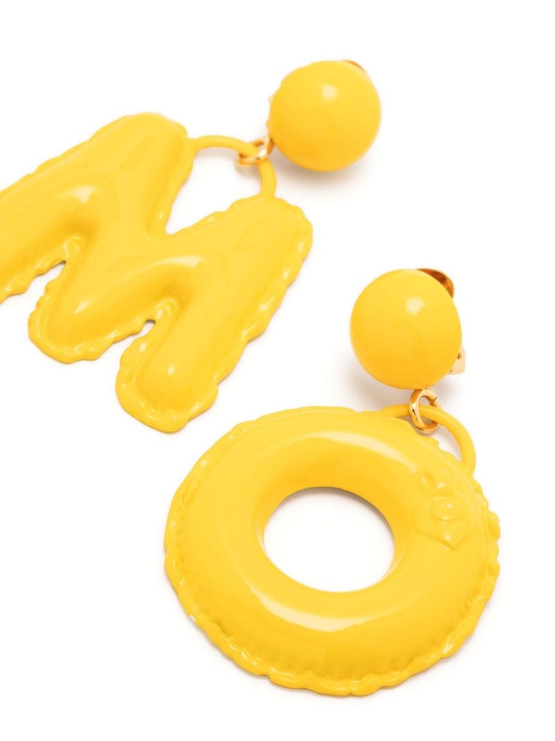 Yellow Inflatable Lettering Drop Earrings
