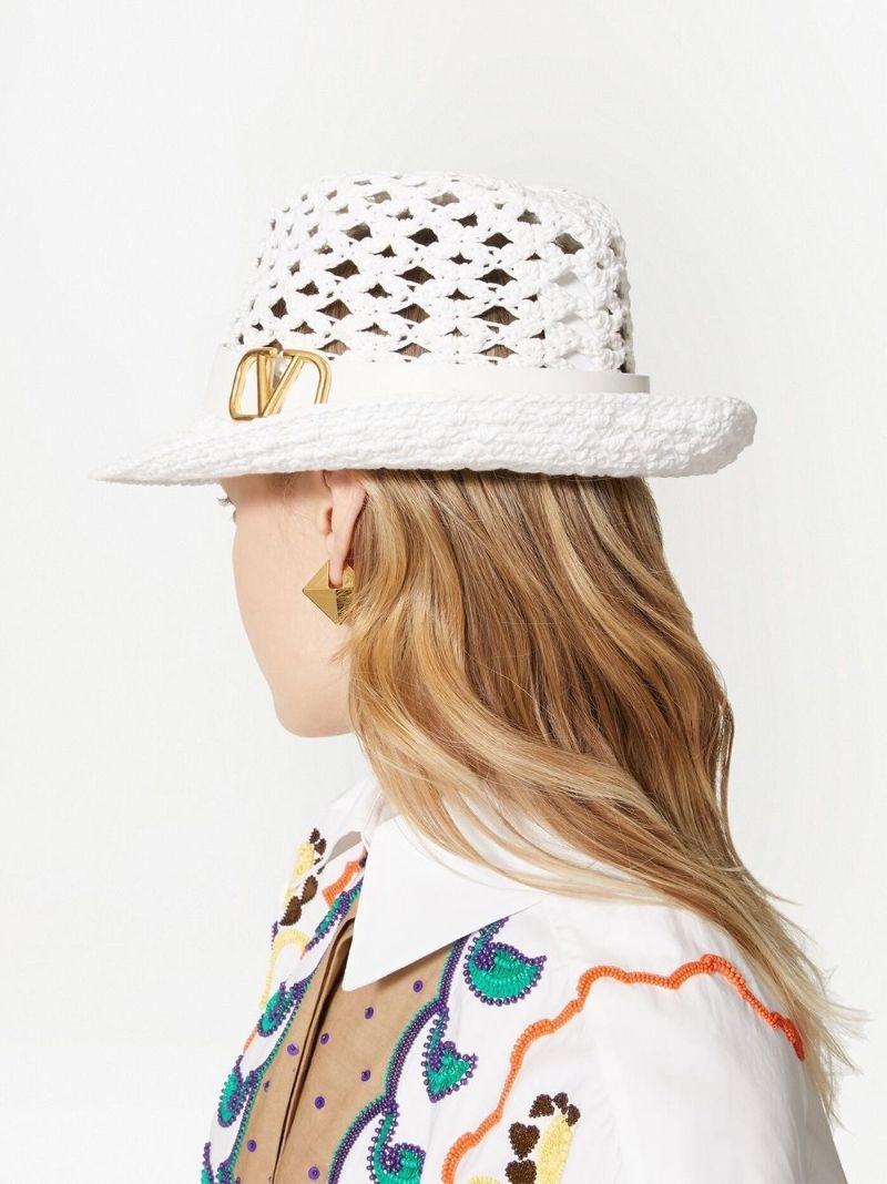 White Vlogo Signature Woven Hat