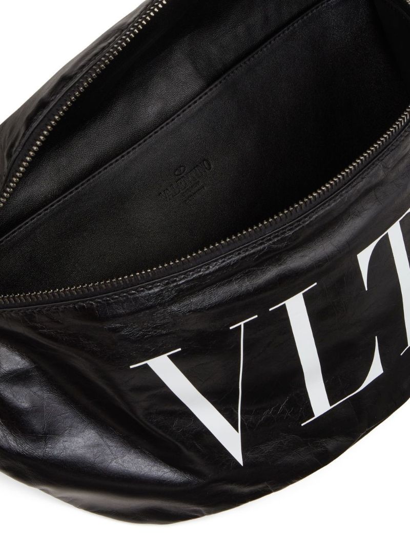 Black Logo Print Belt Bag