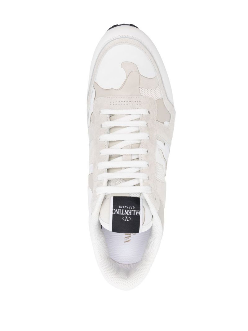 White Rockrunner Camouflage Suede Sneakers