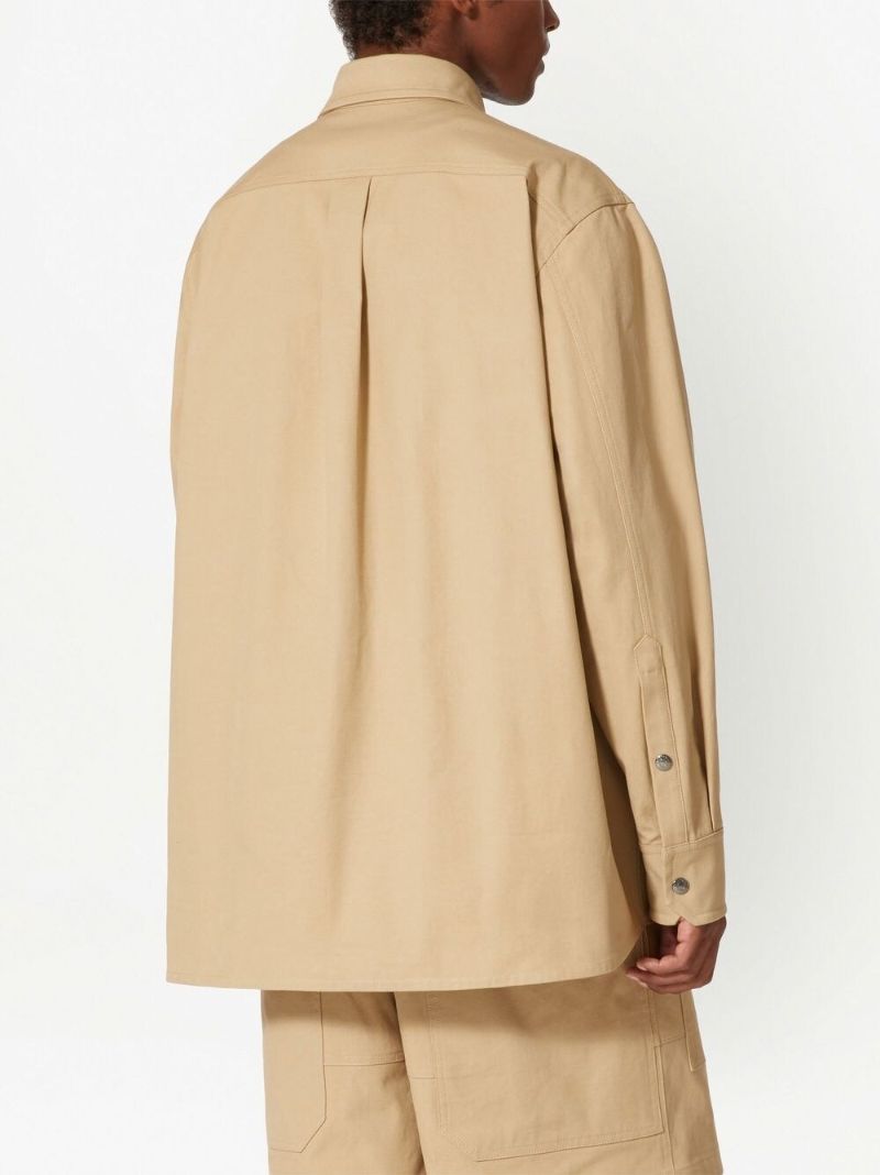 Neutral Vlogo Leather-patch Shirt