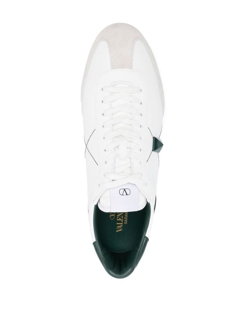 White Stud Around Leather Sneakers