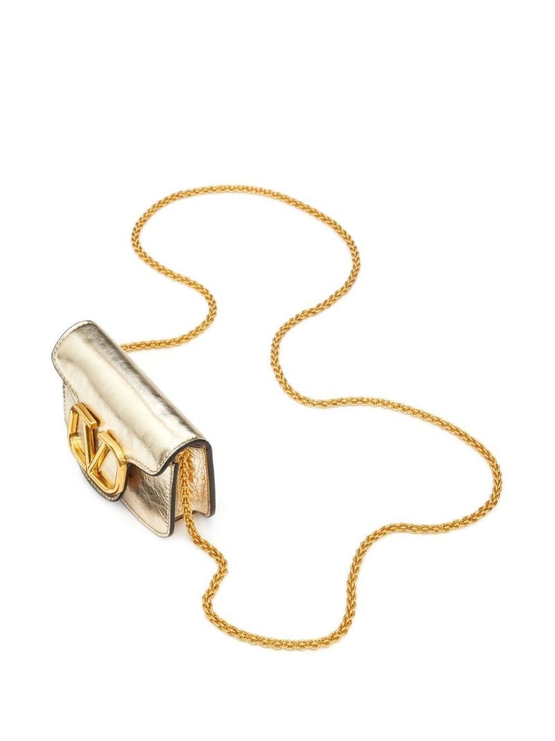 Gold-tone Vlogo Signature Leather Mini Bag