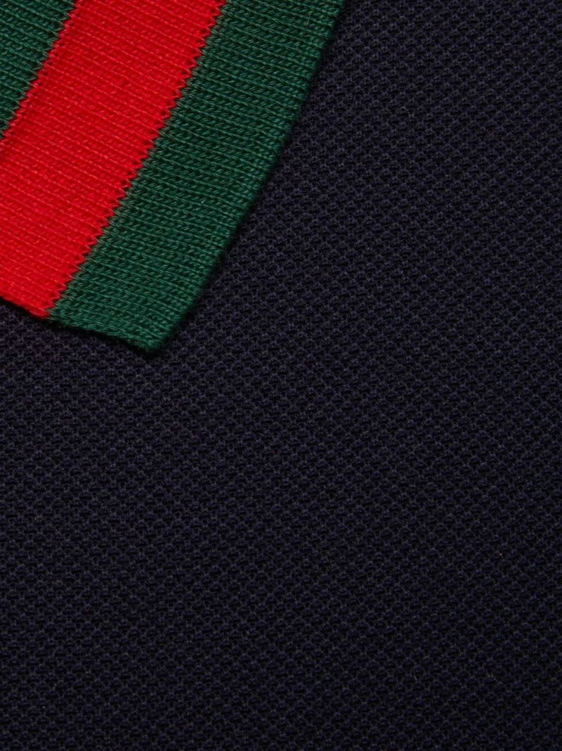 Blue Web-stripe Polo Shirt