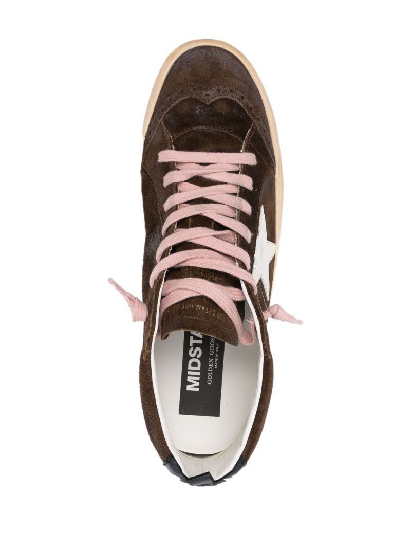 Brown Mid-star Suede Sneakers