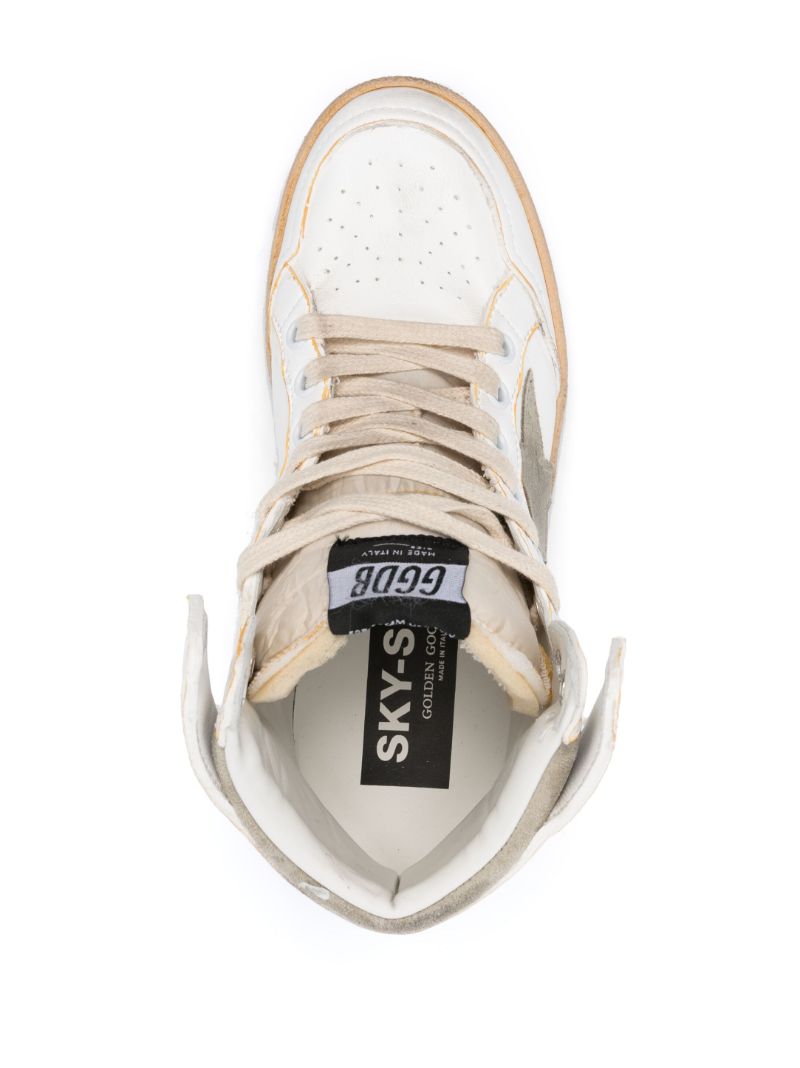 White Sky-star Leather High-top Sneakers