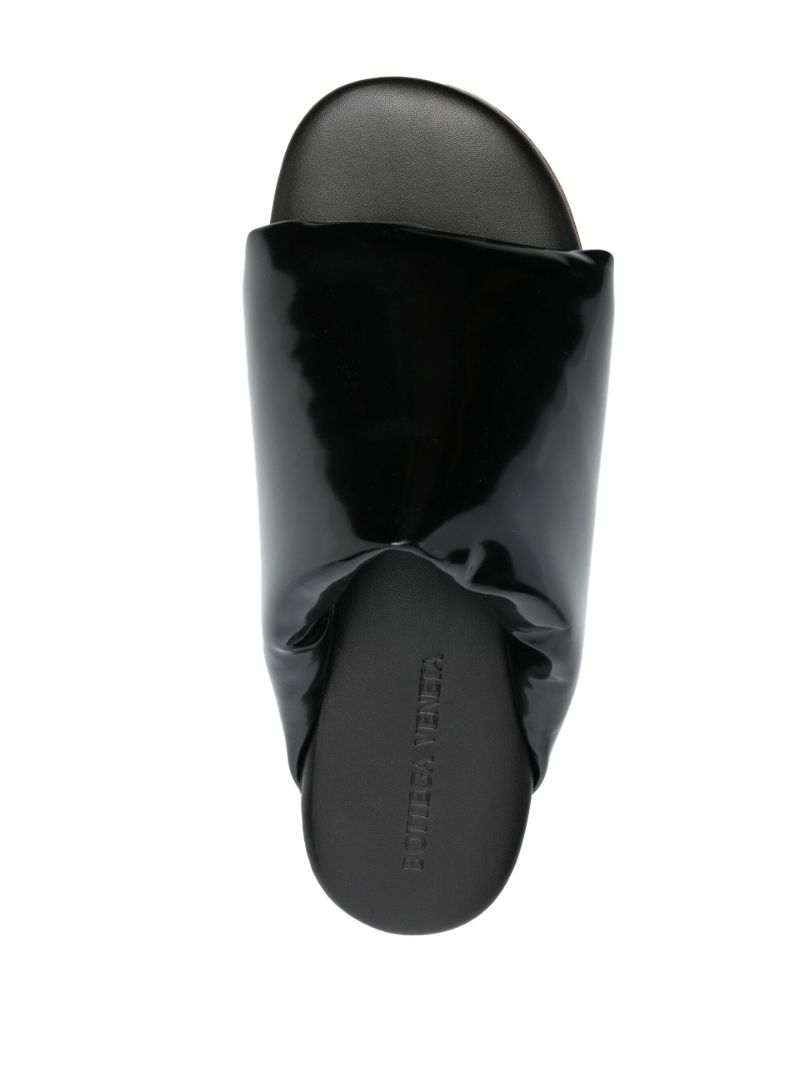 Black Puffy Flat Sandals