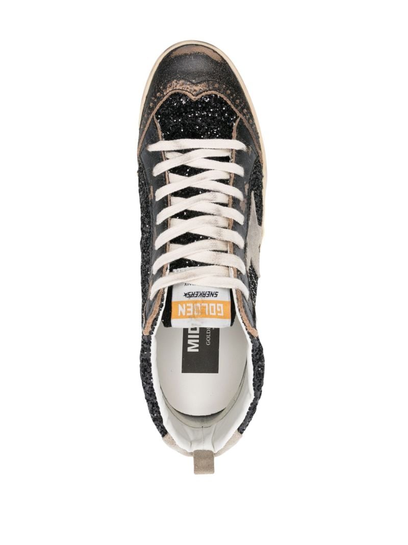 Black Mid-star Leather Sneakers