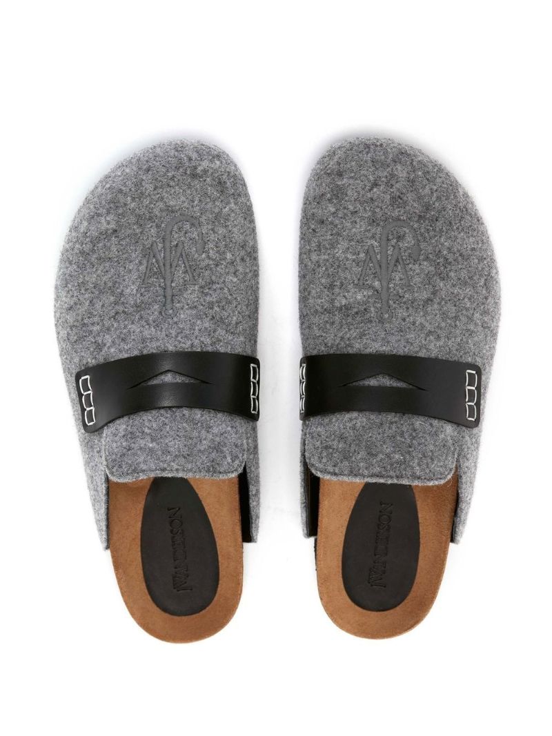 Grey Wool Slip-on Shoes