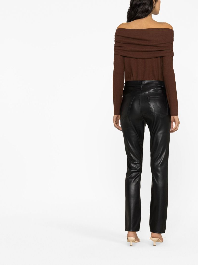 Black Faux-leather Straight-leg Trousers