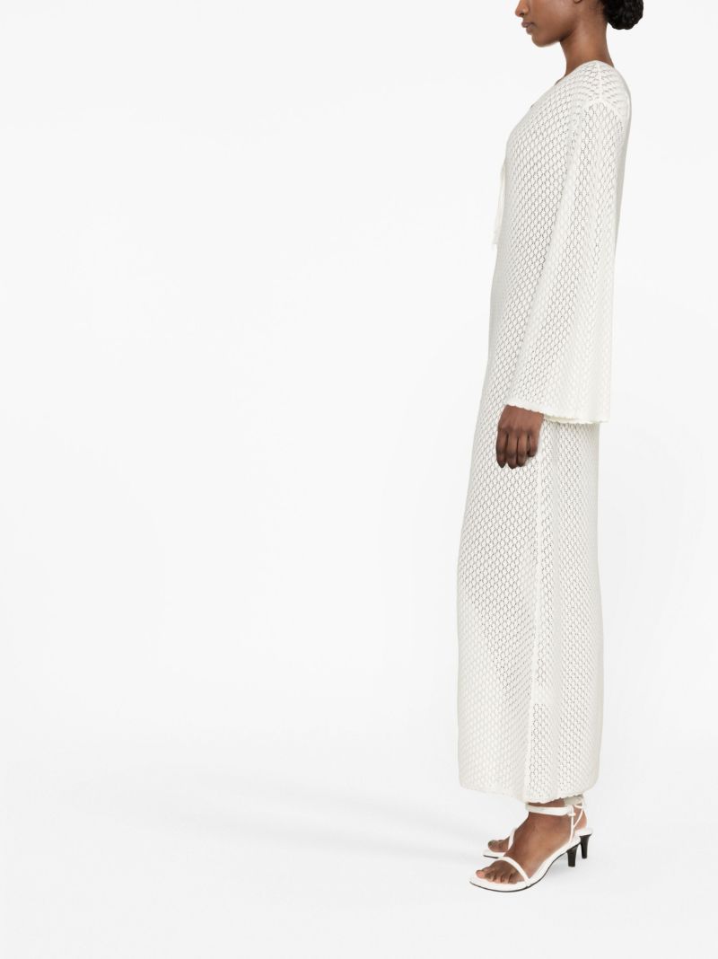 White Crochet Knit Maxi Dress