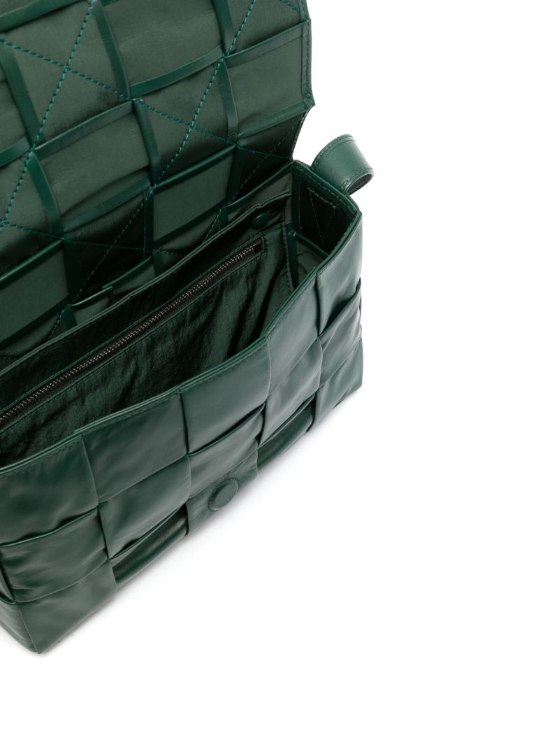 Green Small Cassette Leather Cross Body Bag