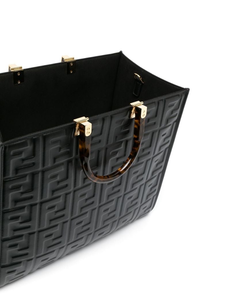 Black Sunshine Medium Leather Tote Bag