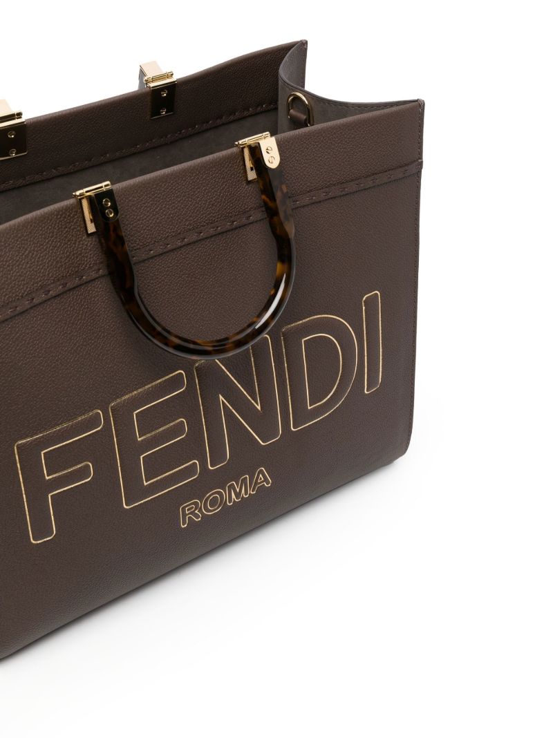 Brown Medium Sunshine Leather Tote Bag