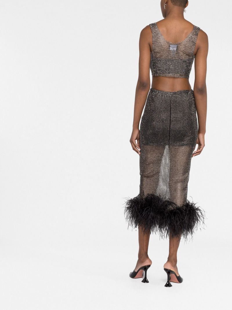Black Crystal Sleeveless Crop Top