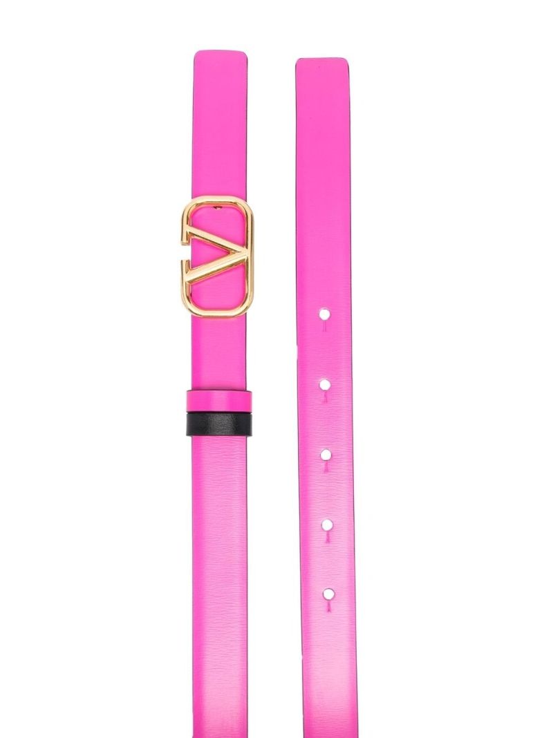 Pink Vlogo Leather Belt