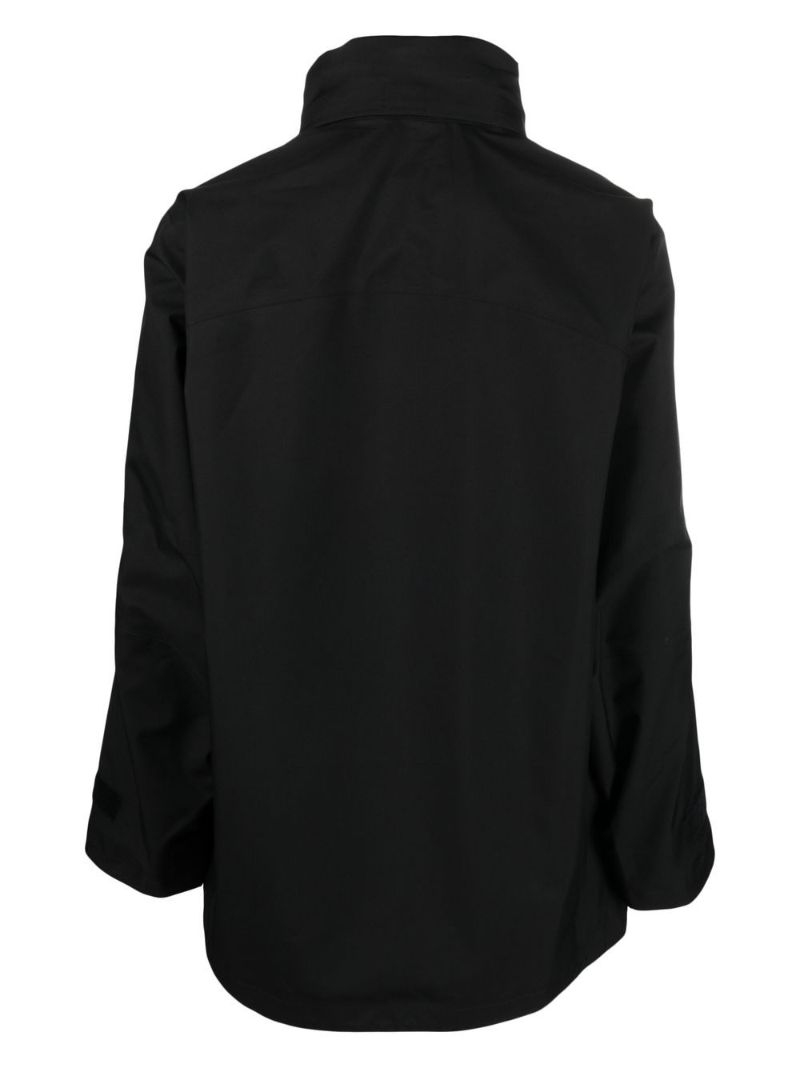 Black High-neck Zip-fastening Parka Jacket
