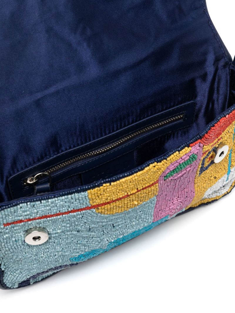 Blue Tommy Bead-embellished Shoulder Bag