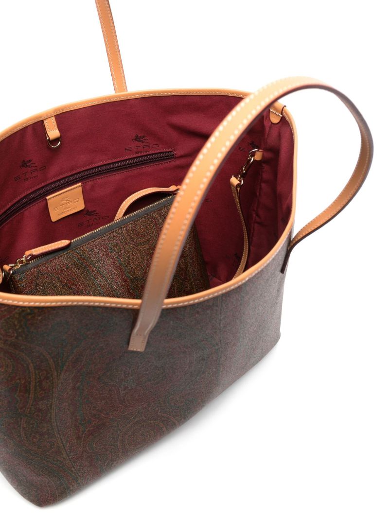 Red Paisley Print Tote Bag