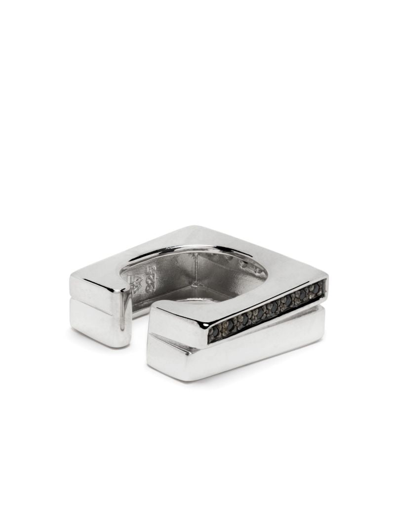 Silver Step Spinel Ear Cuff