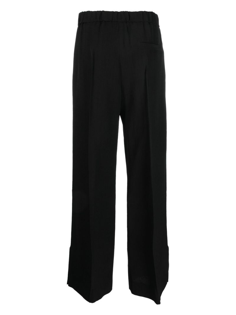 Black High Waist Straight-leg Trousers