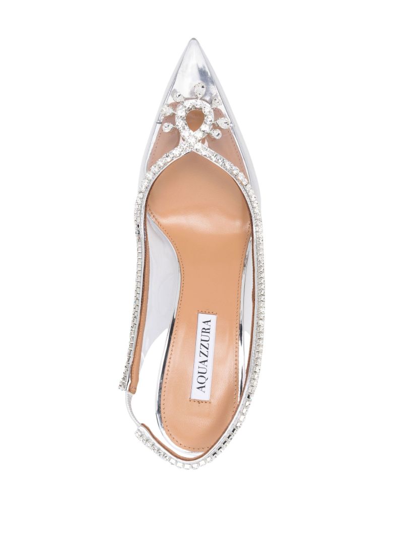 Silver-tone Seduction 75 Slingback Pumps