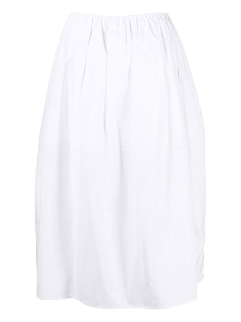 White Cotton Midi Skirt