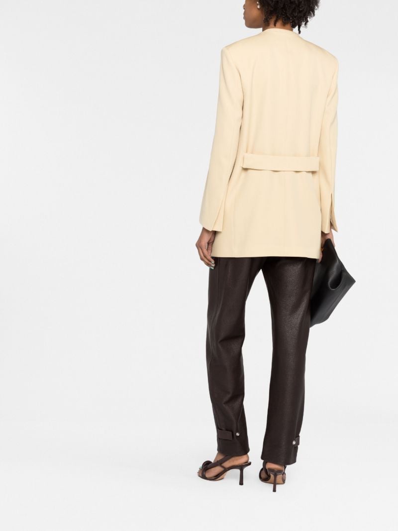 Neutral Single-breasted Wool Jacket
