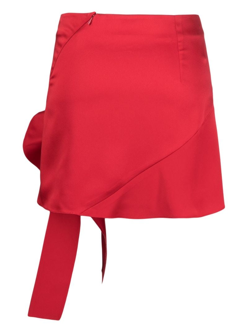 Red Ruffled Mini Skirt