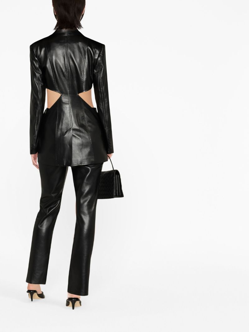 Black Cut-out Faux-leather Blazer