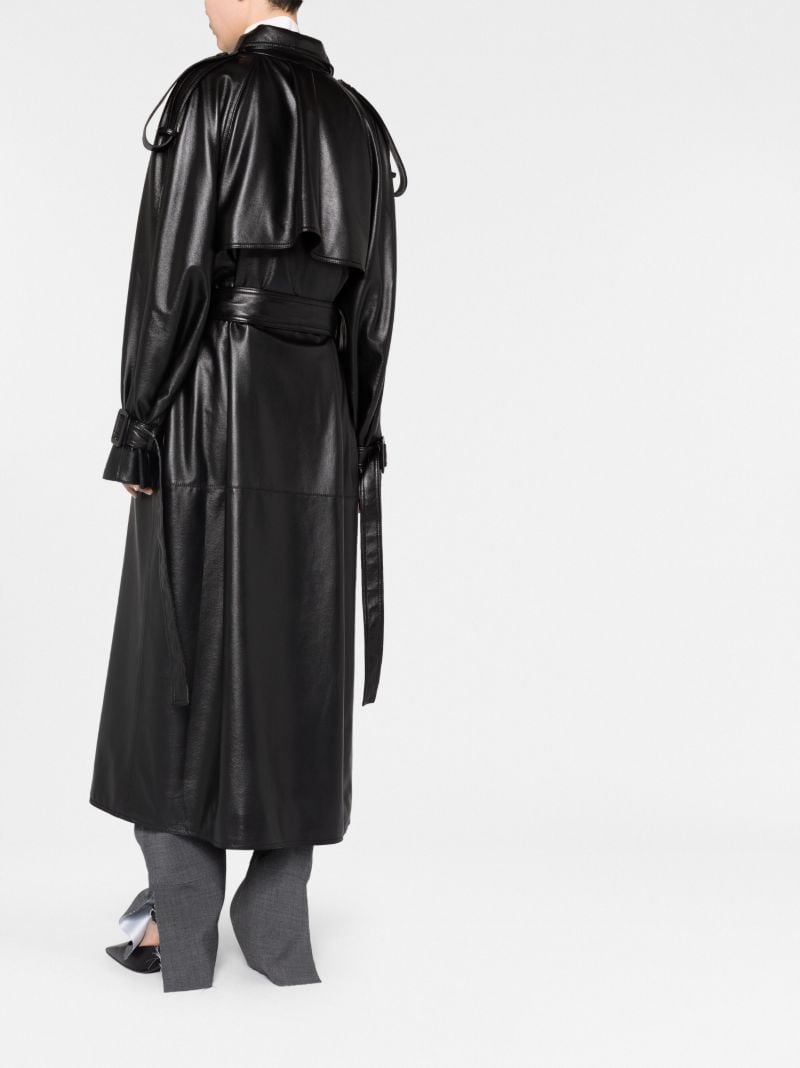 Black Faux-leather Trench Coat