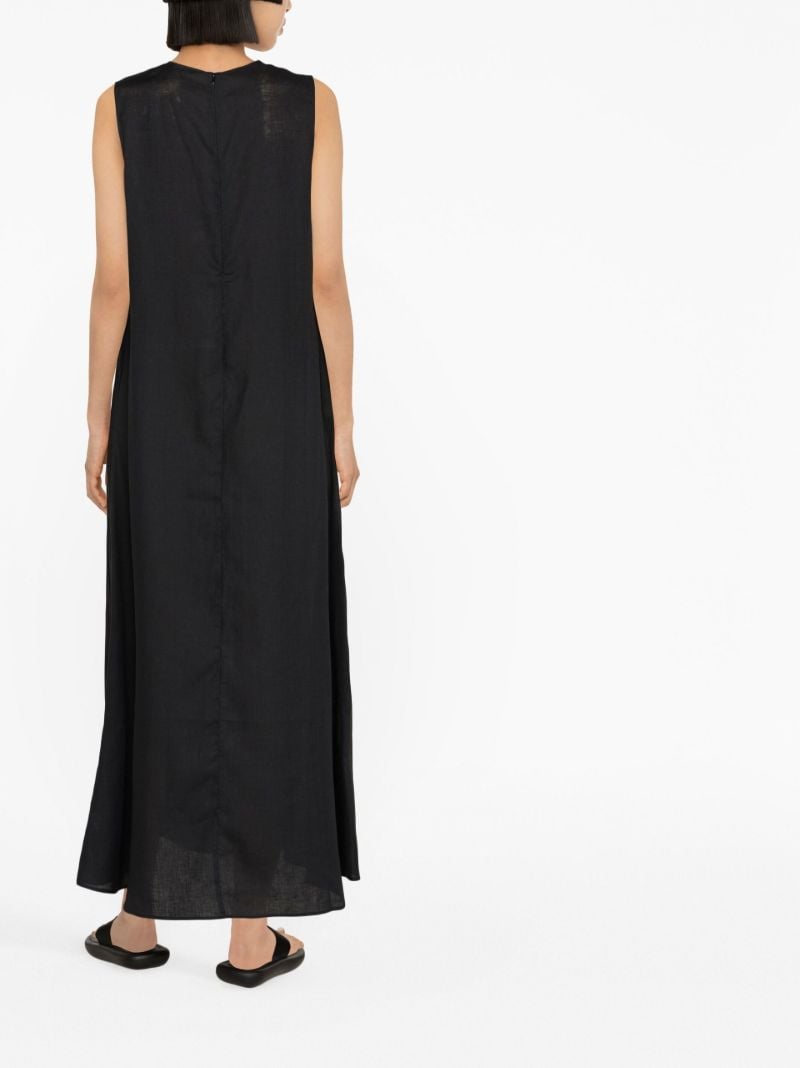Black Tallin Organic Linen Maxi Dress