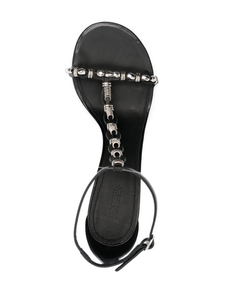 Black Einari 85 Embellished Leather Sandals