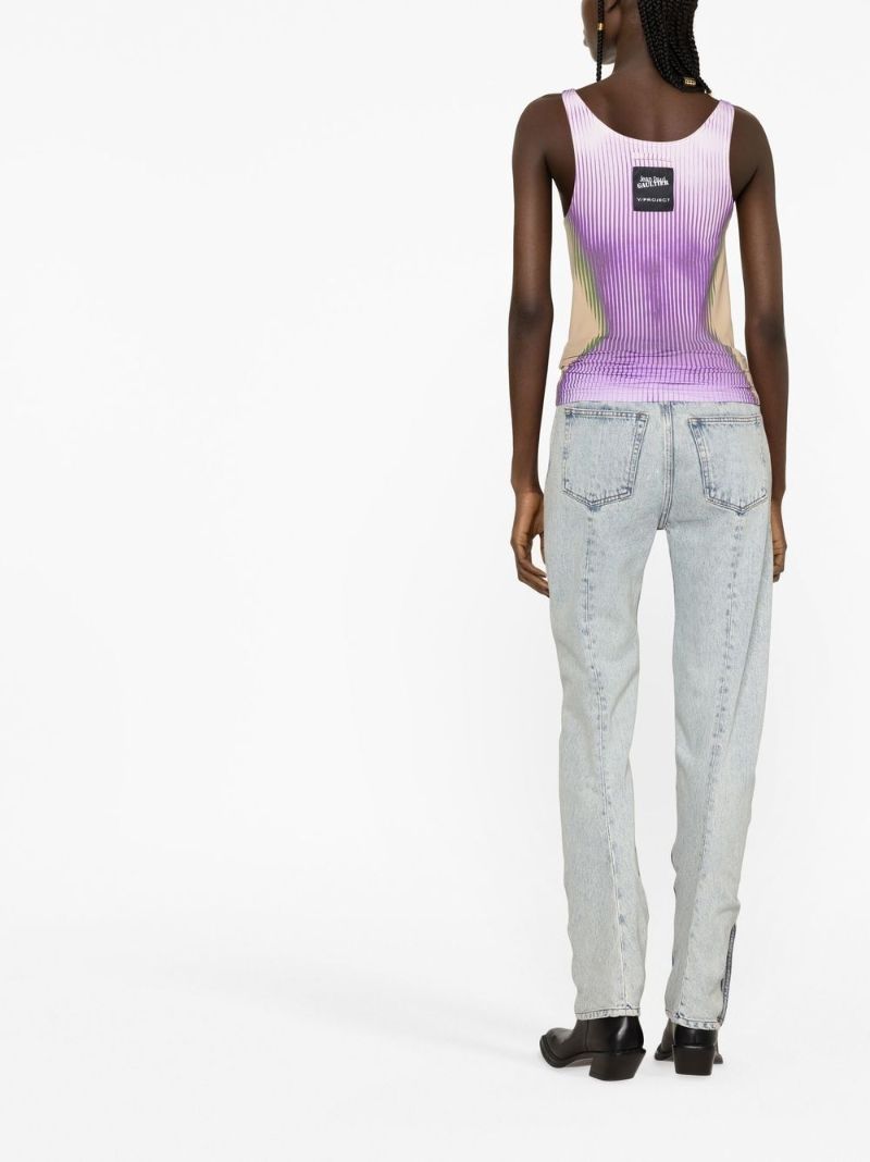 X Jean Paul Gaultier Purple Body Morph Tank Top