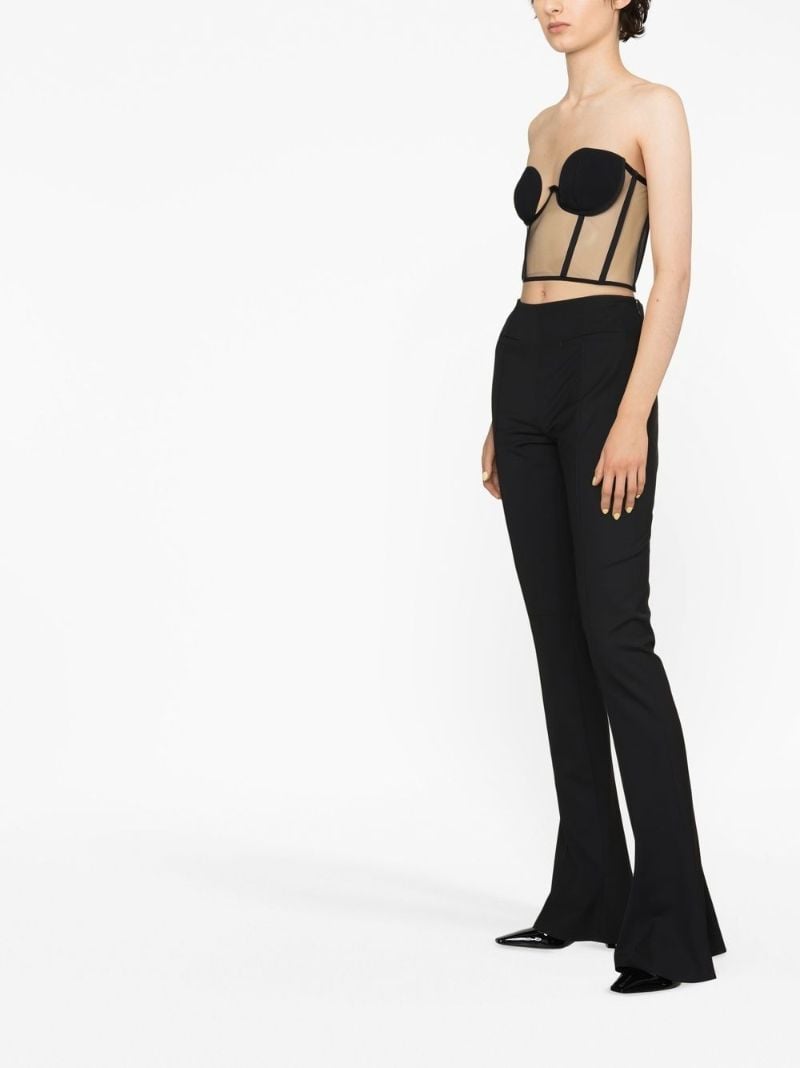 Black Mesh Bustier Top