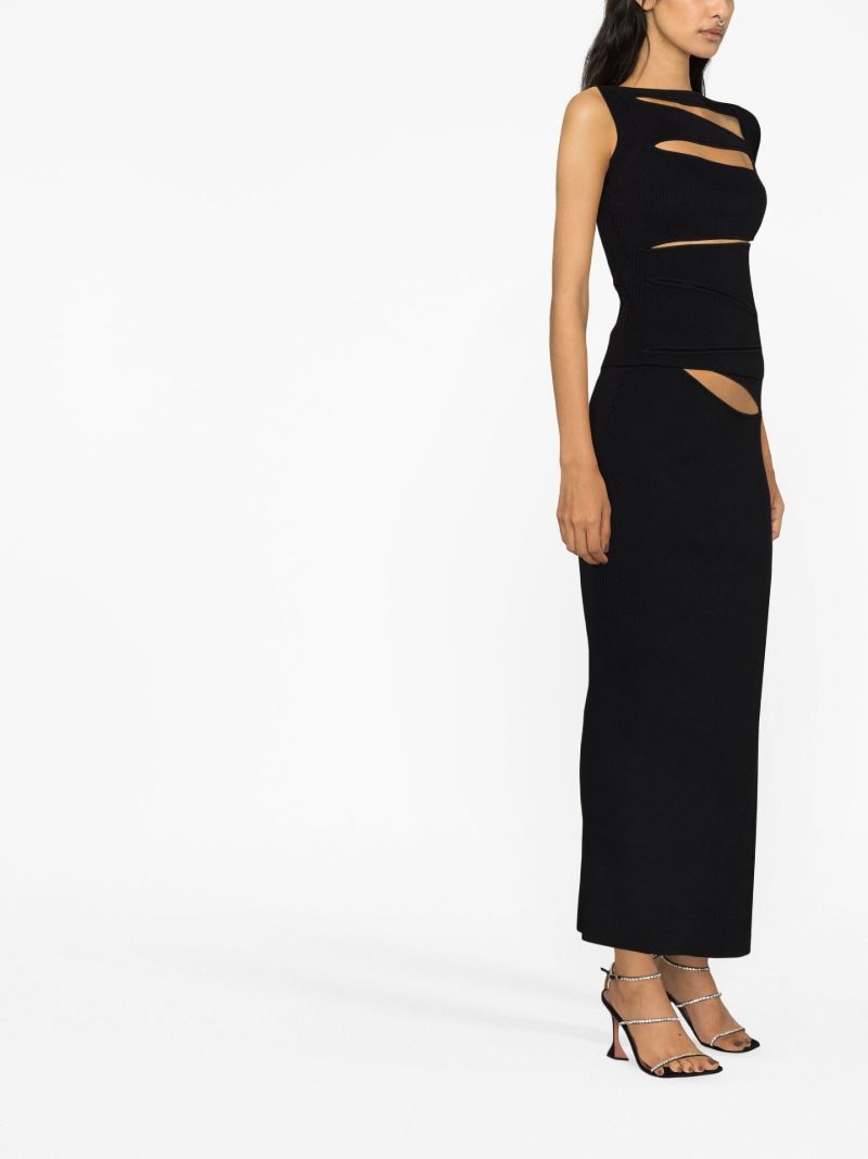 Black Slashed Cut-out Knitted Top