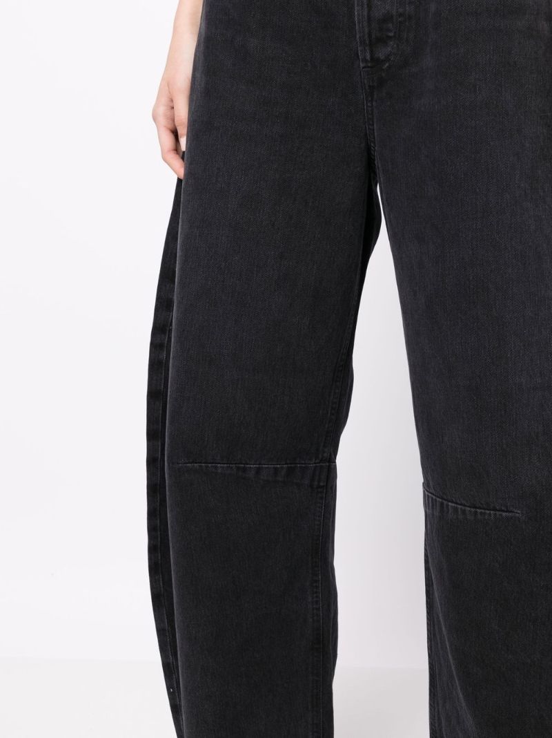Black Horseshoe Wide-leg Jeans