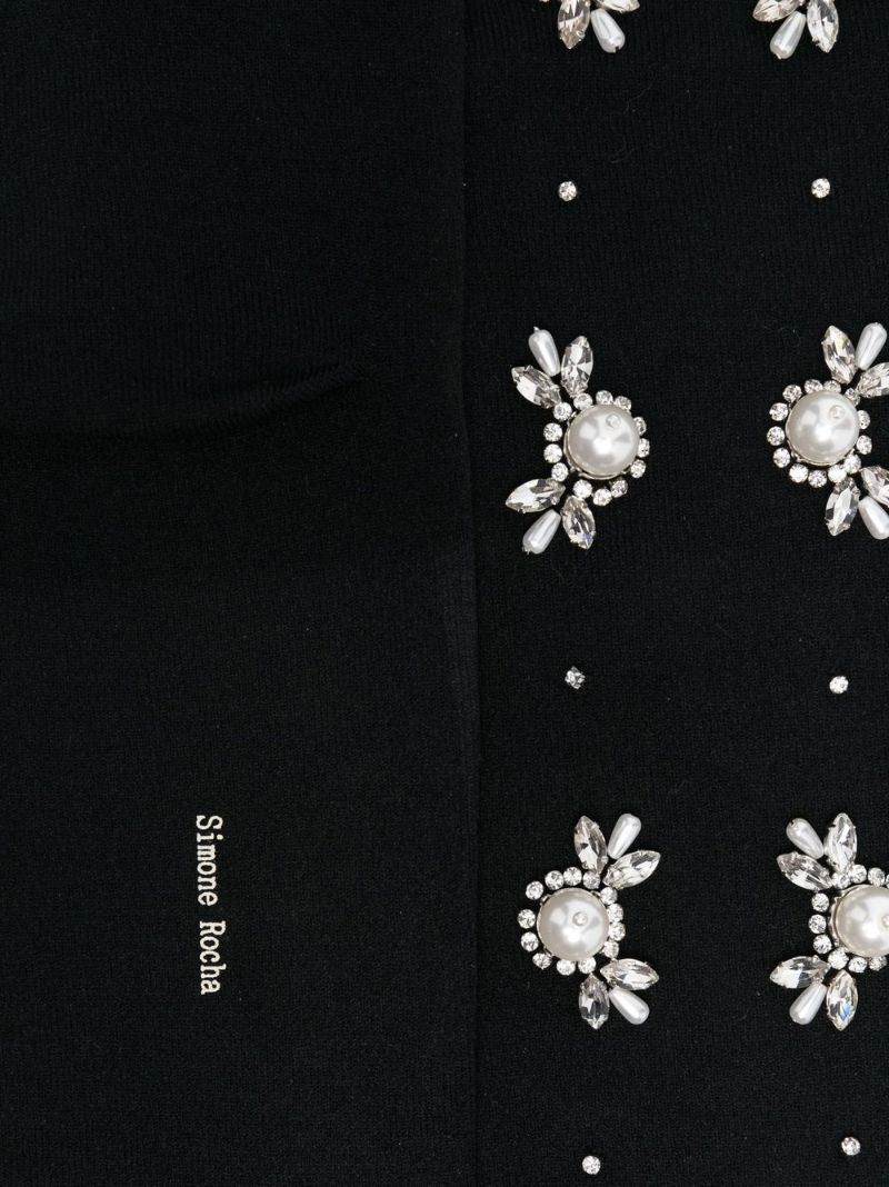 Black Turbo Embellished Over-the-knee Socks