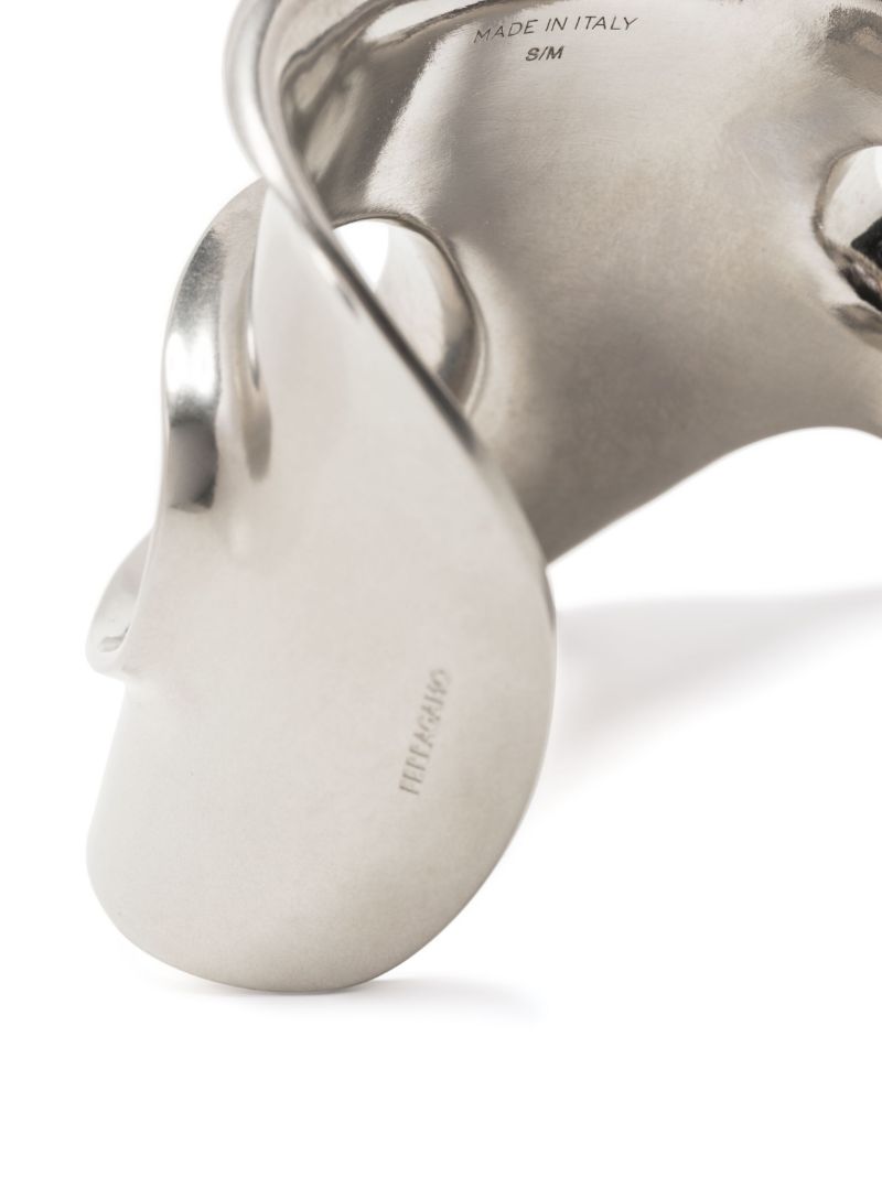Silver-tone Sculptural Bangle Bracelet