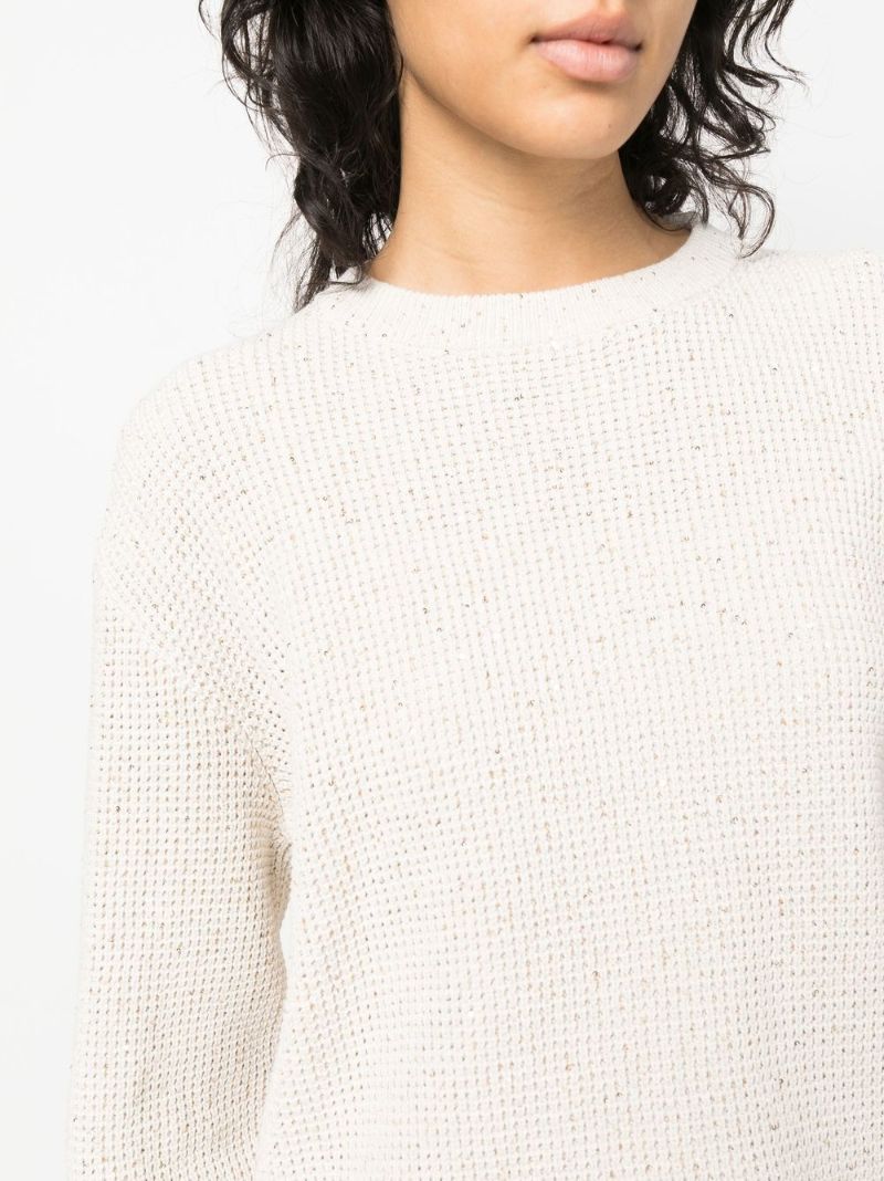 Neutral Chunky-knit Cotton Sweater