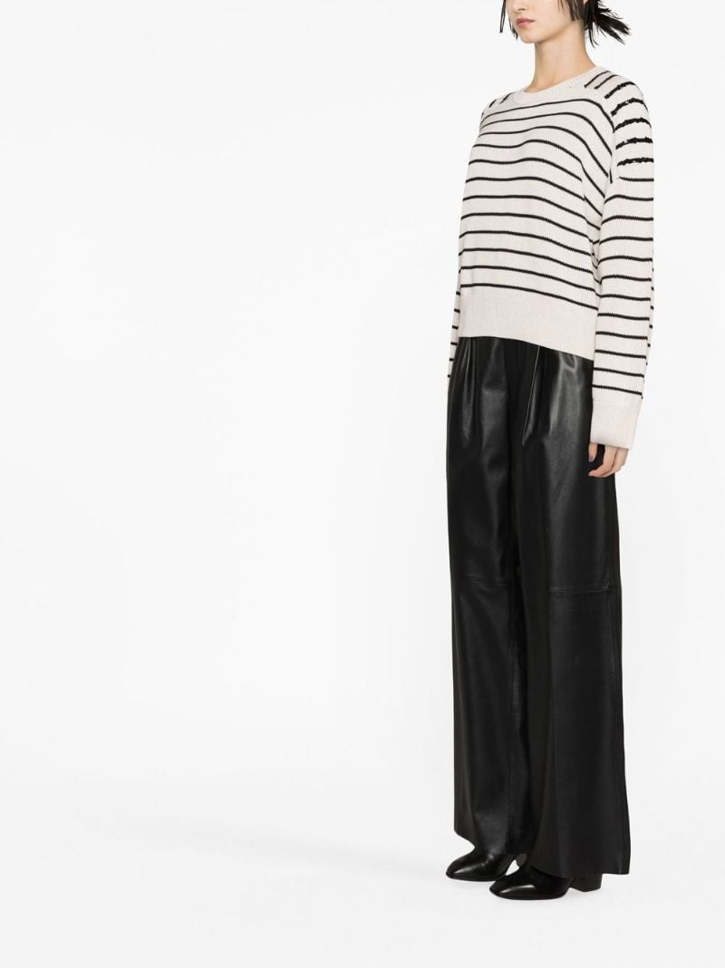 Neutral Cropped Striped Sweater