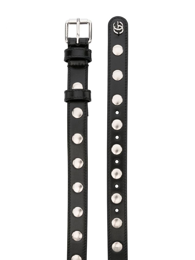 Black Studded Leather Belt
