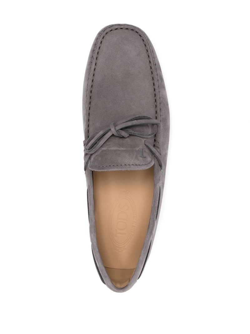 Grey Gommino Suede Loafers