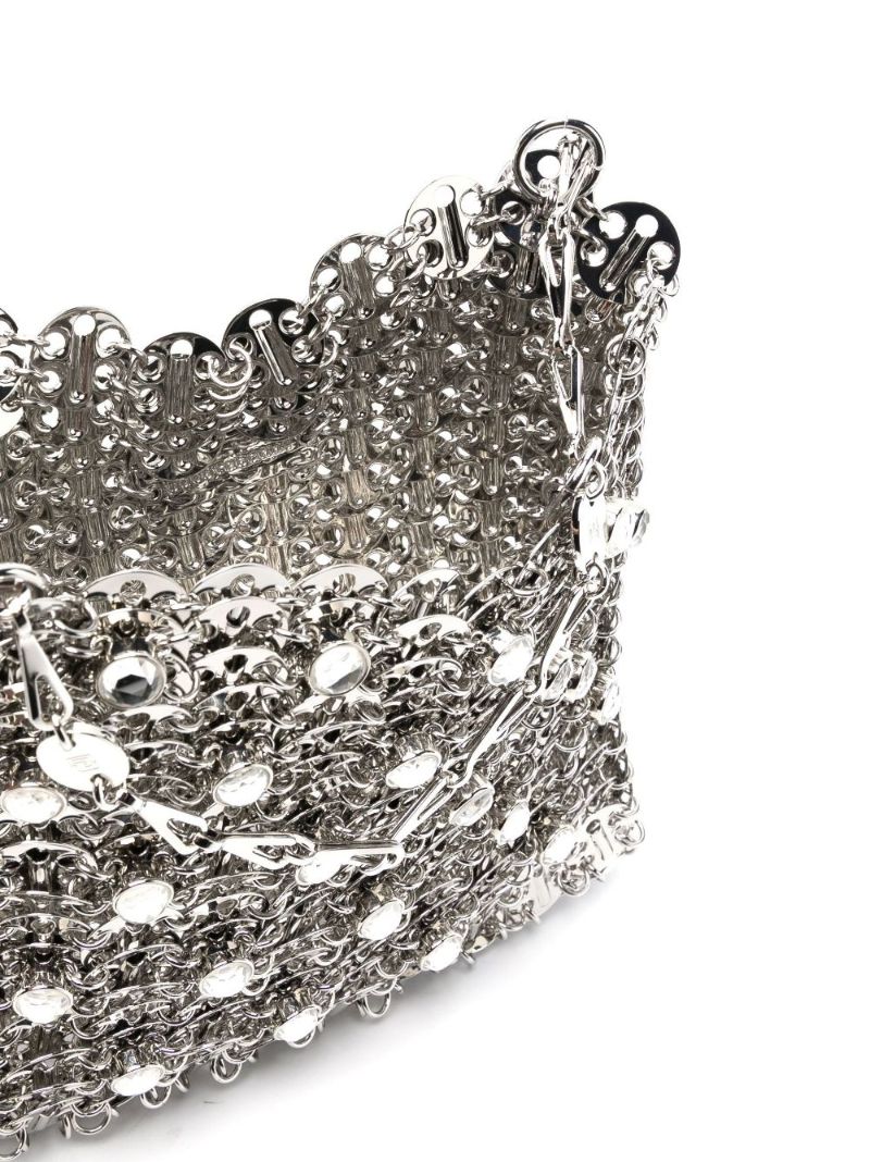 Silver-tone Metal Disc Shoulder Bag
