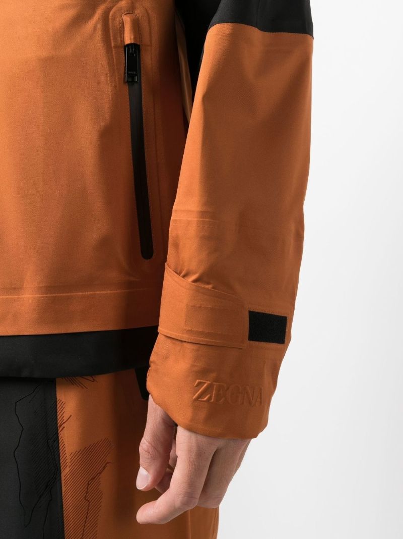 Orange Hooded Lightweight Jacket