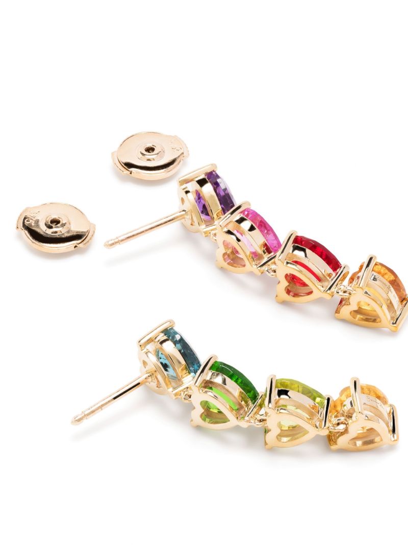 9k Yellow Gold Multi Coeurs Gemstone Earrings