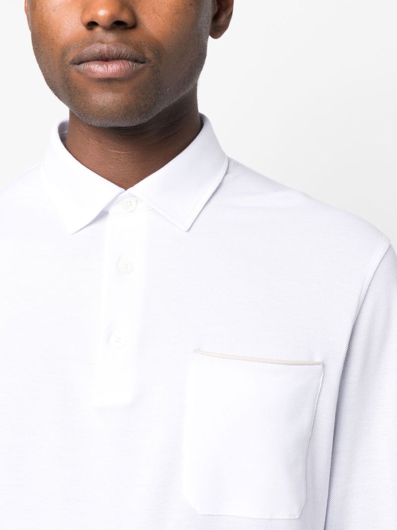 White Long Sleeved Polo Shirt