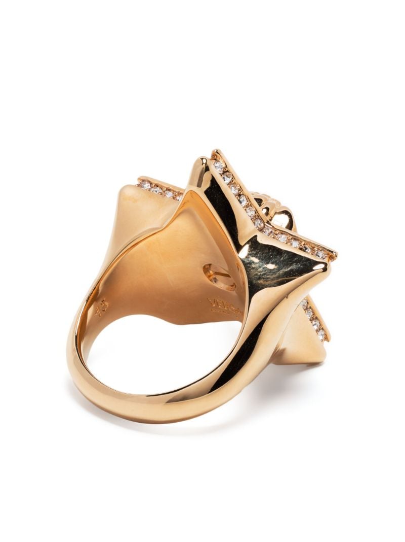 Gold-tone Medusa Star Crystal Ring
